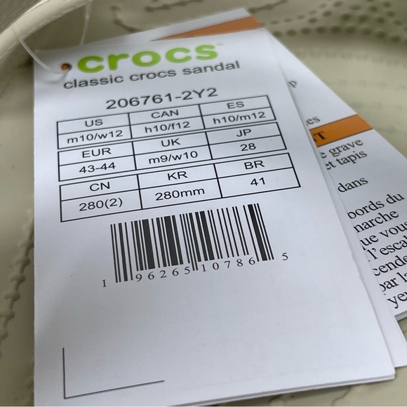 New Crocs Classic Sandal Ivory Lightweight Men Unisex Slip On 206761-2Y2 M10/W12 - Picture 4 of 6